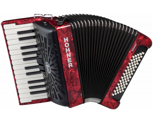 Фото HOHNER Bravo II 60 red - Аккордеон 1/2 Хонер