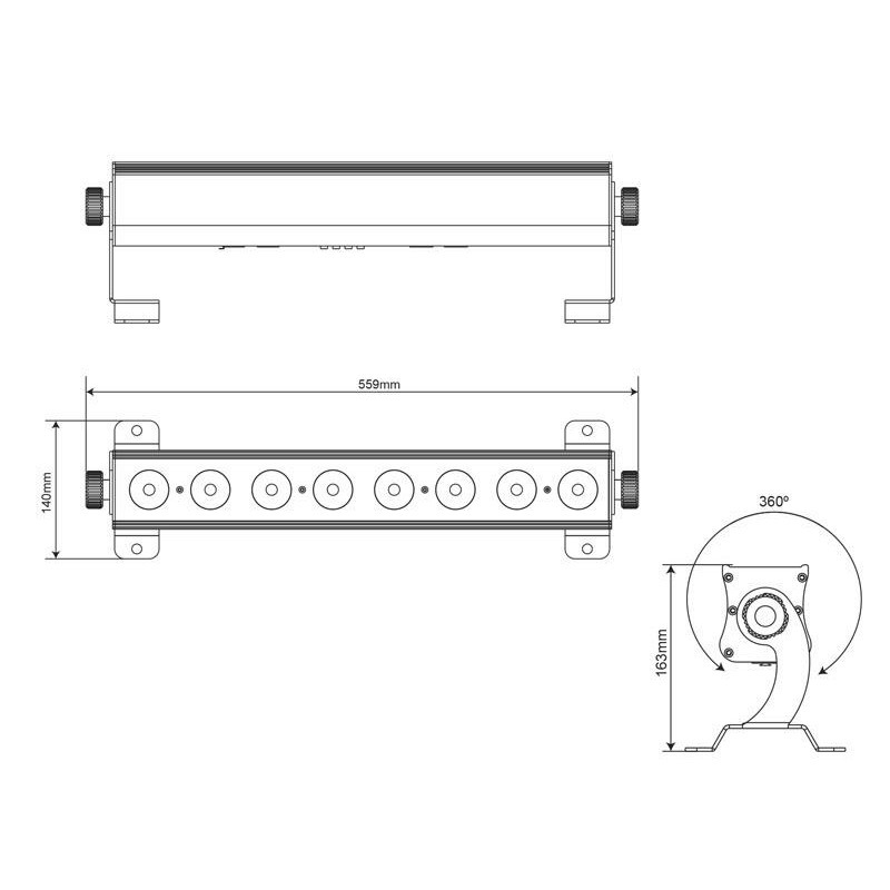 Фото Линейный LED светильник сценических эффектов STAGE4 BARTONE 8x10XWAU