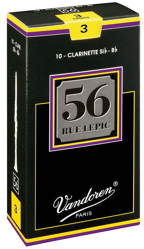 Фото Vandoren CR5025  трости для кларнета Bb, "56 rue Lepic", №2.5, (упаковка 10 шт. )