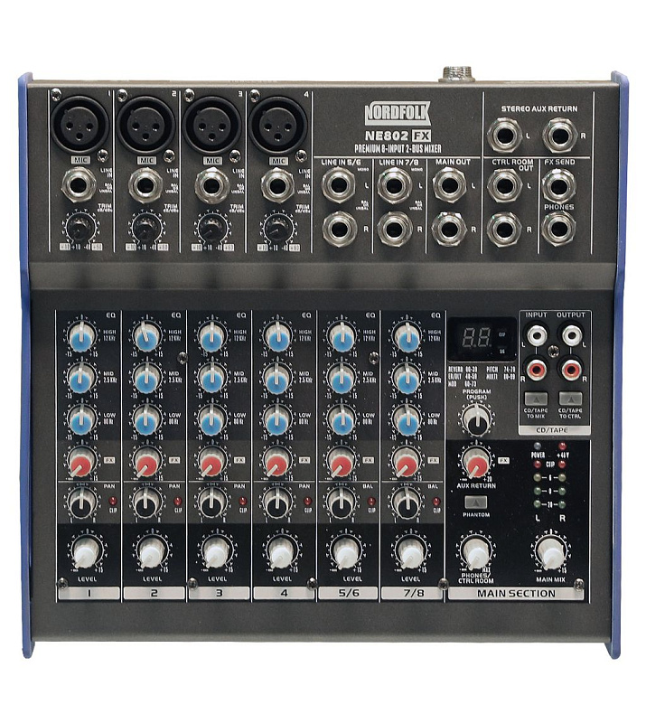 Фото Микшерный пульт NordFolk NE802FX