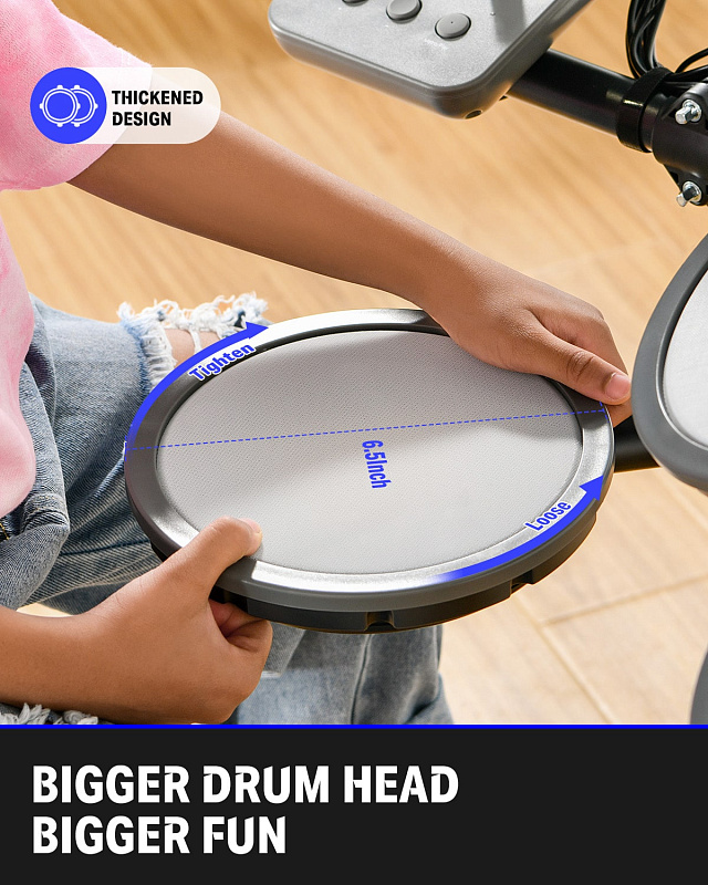 Фото Электронная ударная установка DONNER DED-70 5 Drums 3 Cymbals