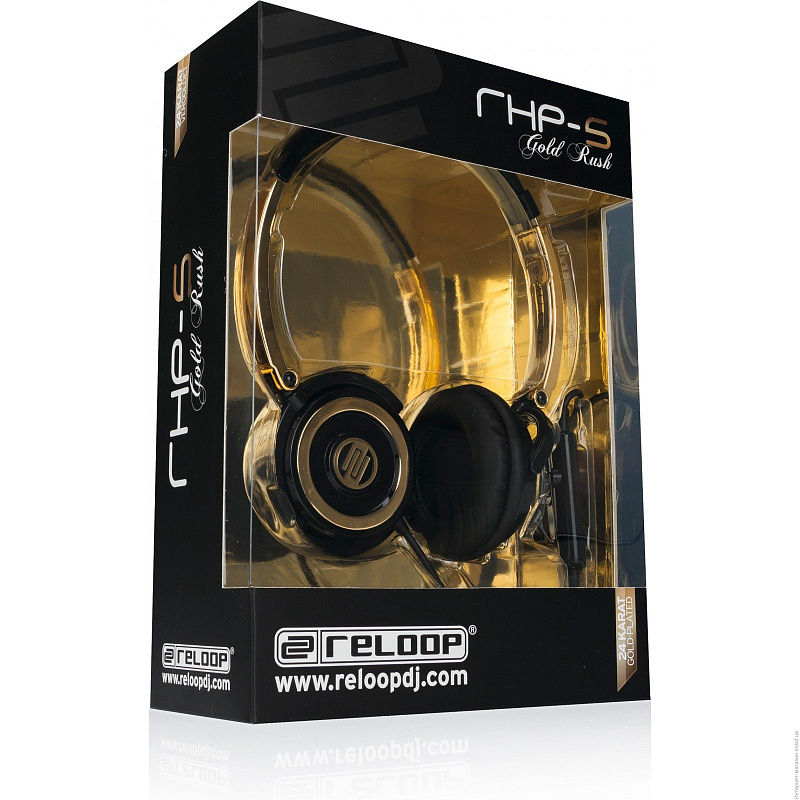Фото Reloop RHP-5 GOLD RUSH Профессиональные закрытые HI FI Dj-наушники