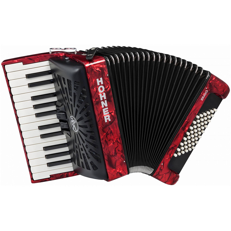 Фото HOHNER Bravo II 48 red - Аккордеон 1/2 Хонер